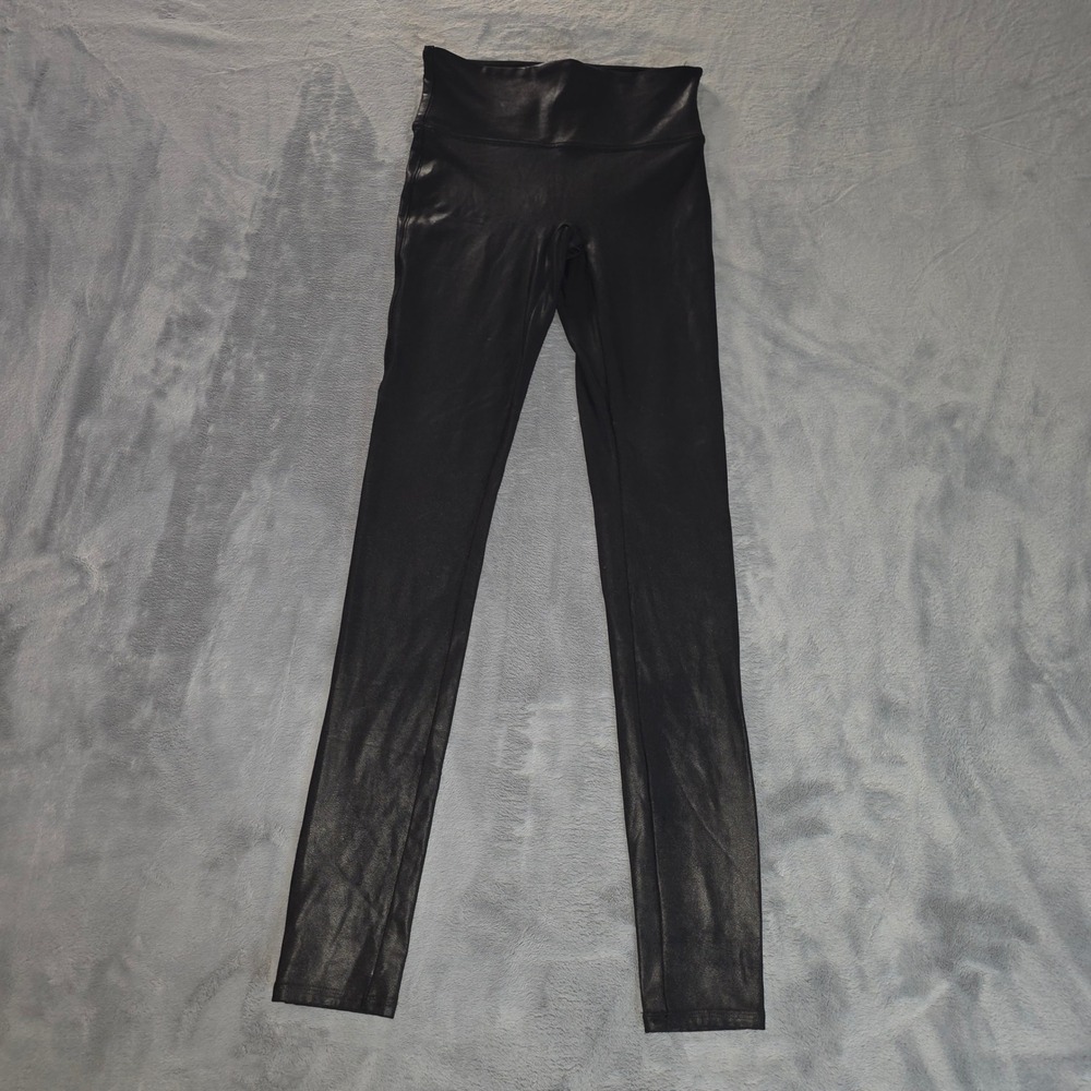 Spanx Faux Leather Leggings Black High Waisted Tall Medium Long 3756-A2